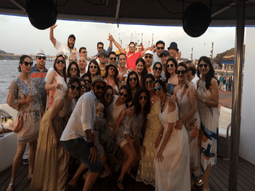 enjoying wedding on luxury yacht in goa