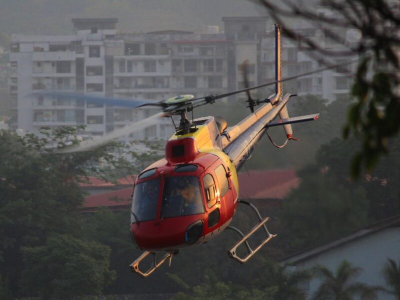 Soar above Mumbai's cityscape on a luxurious helicopter tour - Experience India in style.