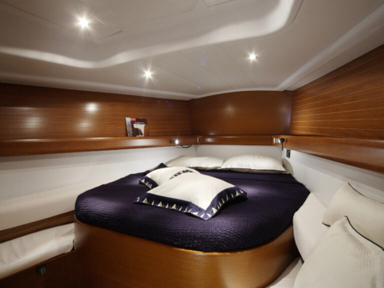 Luxury bed on Grand Soleil Sailing Yacht Mumbai.