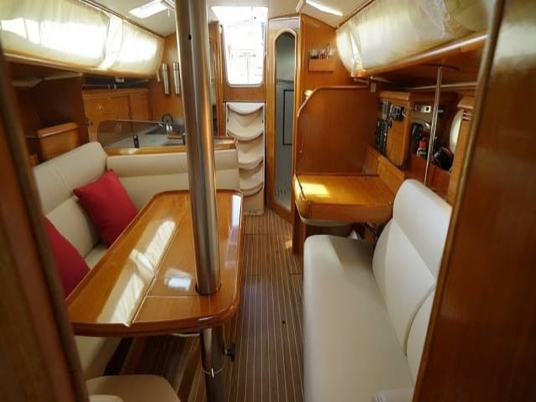 Interior of Jeanneau 34 yacht in Mumbai.