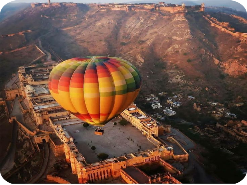 Hot air balloon tour in Jaipur.