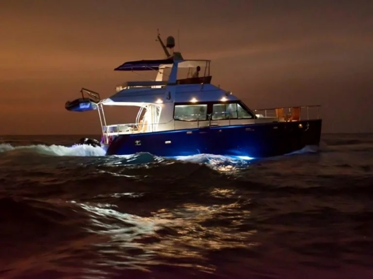 Blue-And-White-Catamaran-Yacht