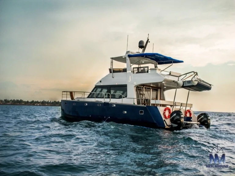 Blue-And-White-Catamaran-Yacht-Goa